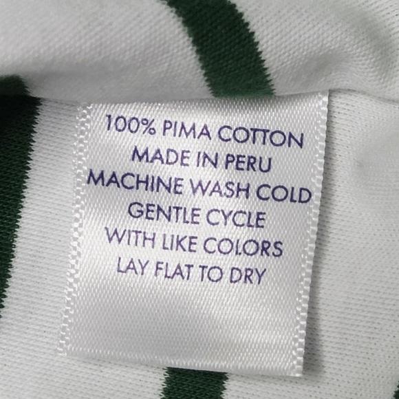 LAKE Pajamas Pima Classic Short Long Set Green White Stripe Size Small - Picture 12 of 13